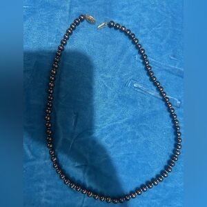 14k gold clasp brown/purple pearl necklace 18 inches long